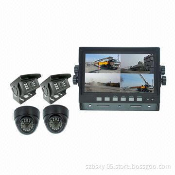 Color CCD Car Camera with High Resolution 7-inch Digital Quad Monitor for Reversing System